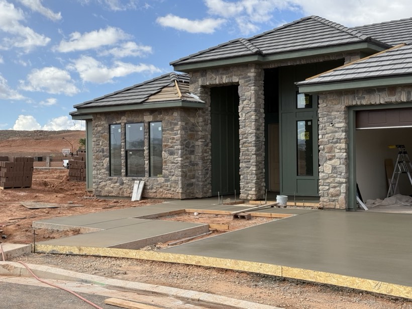 Finished custom home and fresh flatwork in St. George