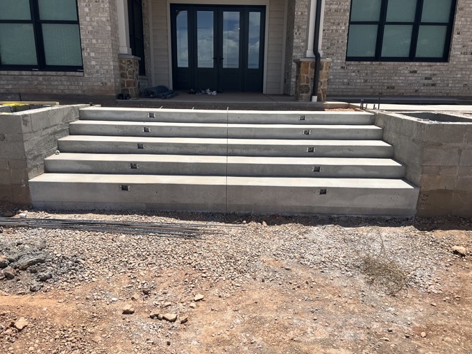The same steps finished at the front entry